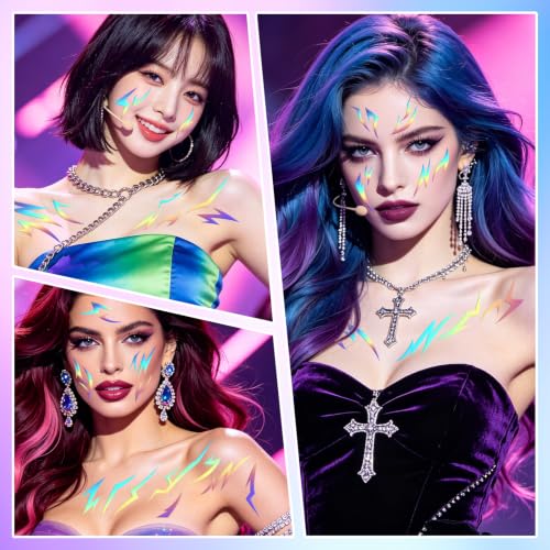 Waterproof Temporary Tattoos Set for Kids & Adults - Halloween, Cosplay & Party Body Art, 3 Sheets