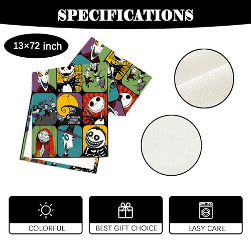 Halloween Table Runner 13x72 Inch Spooky Party Decor Linen