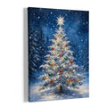 Christmas Tree Wall Art Canvas Painting 11x14 Framed Holiday Decor Variation of Tree 2