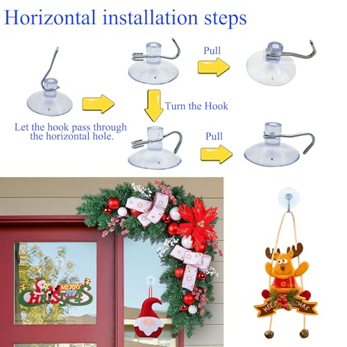 Reusable Transparent Suction Cup Hooks for Kitchen Bathroom Window Glass Door