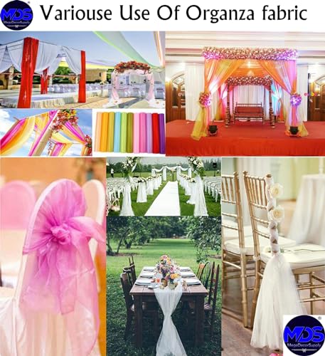 10 Yard Organza Fabric - Coral Wedding Event Décor & Craft Material