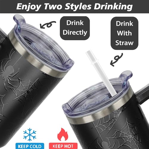 Spider 40oz Halloween Tumbler with Handle, Stainless Steel Insulated Travel Mug