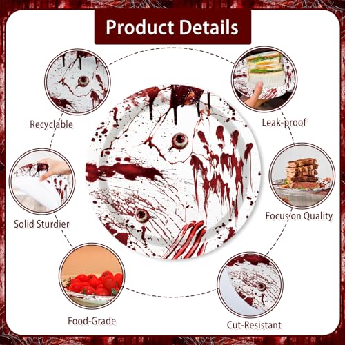 Killer Birthday Party Decorations Set - Halloween Horror Tableware for 24 Guests