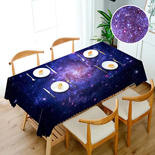 Galaxy Space Tablecloth Blue Galaxy Constellation 52x70 Inch - Rectangular Decor for Kitchen & Parties