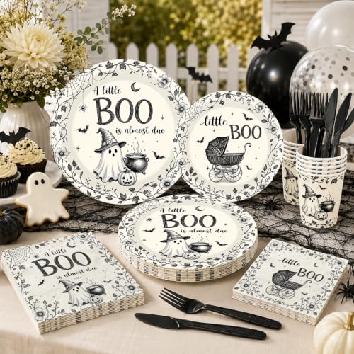 144-Pack Halloween Baby Shower Disposable Plates Cups Napkins Party Supplies