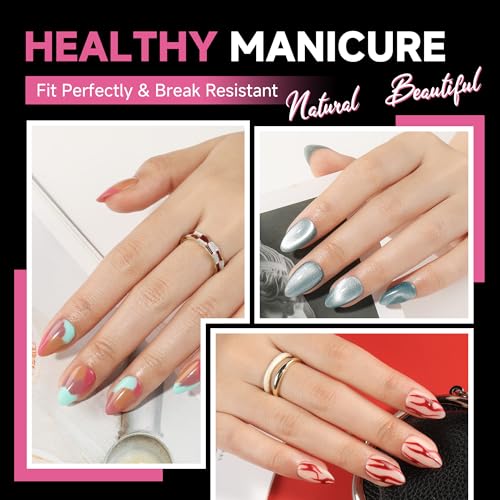 Short Almond Gel Nail Tips A0 - Almond Shape, 312pcs, Deep Matte Finish