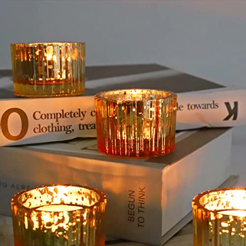 Mercury Gold Votive Candle Holders - 24pcs Christmas Decorations - VOHO