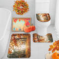 Autumn Halloween Bathroom Rug Set of 3 - Maple Leaf Harvest, Non-Slip Microfiber Bath Mats