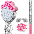 Disco Ball Piñata Party Supplies with Hat Blindfold and Bat for Celebrations