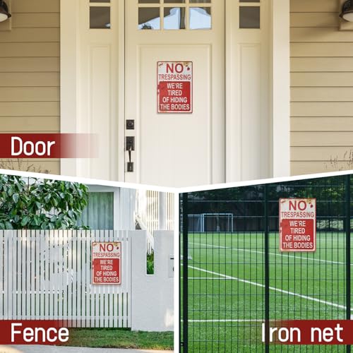 No Trespassing Halloween Metal Tin Sign Wall Decoration - Style 1