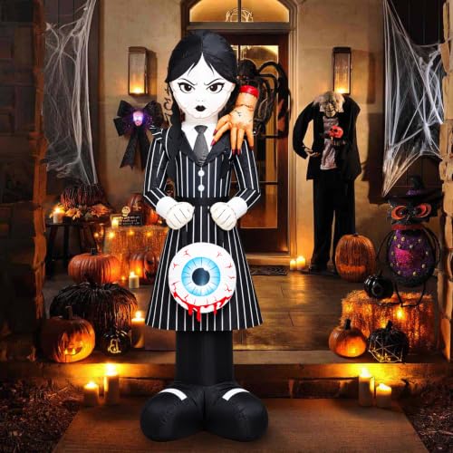 Halloween Inflatable Spooky Gothic Girl Witch Yard Decor - Scary Girl Variant