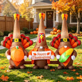 6.5 FT Thanksgiving Gnome Turkey Inflatable Outdoor Decor - Cheerful Autumn Yard Display