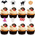 Halloween Cake Decorations Boo 24PCS Ghosts Bats Skeletons Spiders Cake Picks