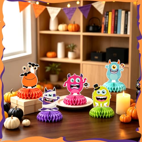 Halloween Honeycomb Centerpieces - Spooky Monster & Ghost Party Decor - 12 Pack - Variations of THIS listing