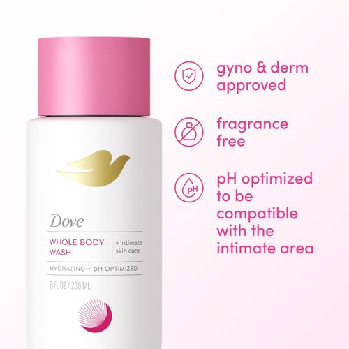 Dove Intimate Wash - Gynecologist Tested Unscented pH Optimized Feminine Cleanser for Sensitive Skin | 8 oz