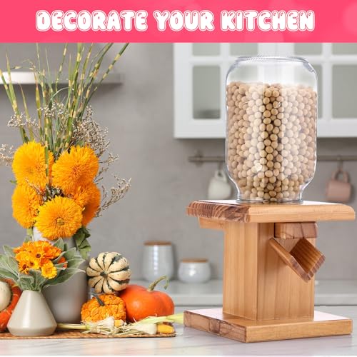 Wooden Candy Dispenser Machine - 2 Pack Light Brown Snack Storage Countertop
