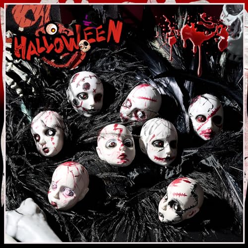 Halloween Baby Doll Heads Bloody Scary Plastic Set - Vintage 24 Pieces