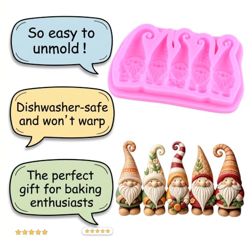 Christmas Gnome Silicone Mold Dwarf Fondant Chocolate Mold - Style N