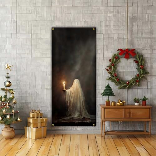 Halloween Ghost Gothic Door Cover Decorations - Goblin06 Variation, 35x79 Inch
