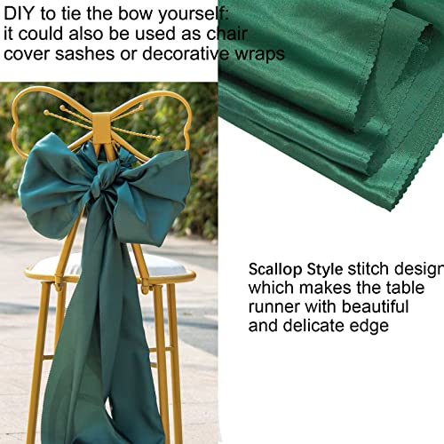 Forest Green Satin Table Runner 12x108 Inches - 12 Pack - Elegant Event Decor