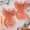 Halloween Ghost & Orange Wreath Bows - 18x12 Inches, Set of 2