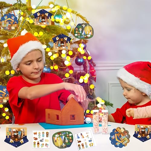 Christmas Nativity Ornaments Set - Religious Holiday Decorations for Tree & Crafts - 30 Pieces
