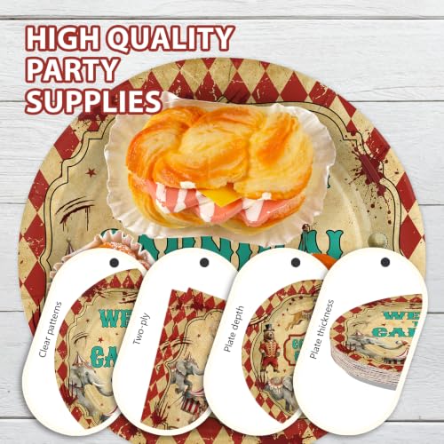 Spooky Circus Bloody Carnival Party Plates & Napkin Set - Serves 24