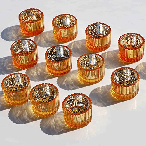 Mercury Gold Votive Candle Holders - 24pcs Christmas Decorations - VOHO
