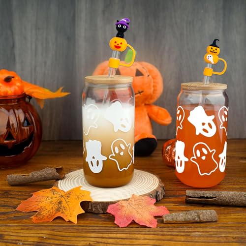 Halloween Silicone Straw Toppers for Stanley 30 & 40 Oz Tumblers - 9 Pack