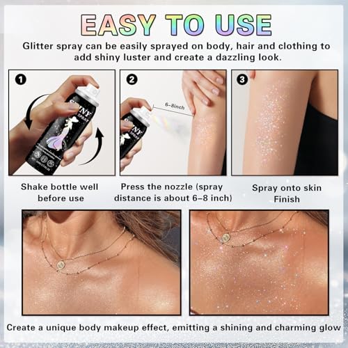 Pink Body Glitter Spray for Hair and Clothes - 2.11 Fl Oz