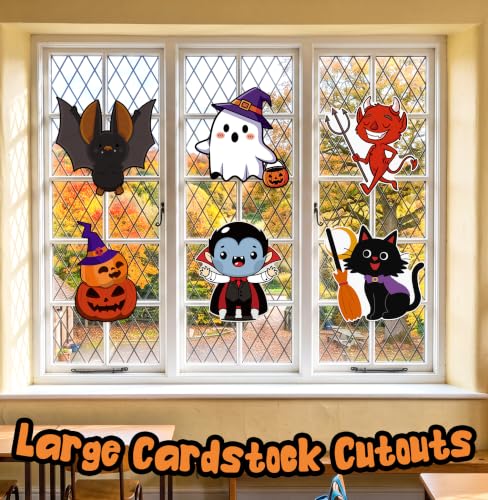 Halloween Cardboard Cutouts Set - Large Spooky Character Decorations, 12 Pcs