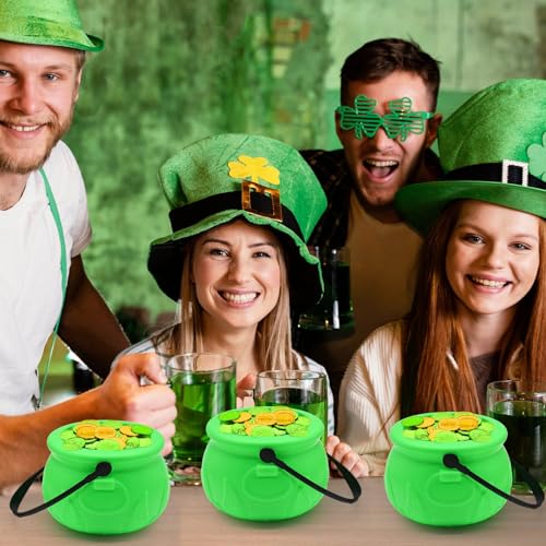 Plastic Green Cauldron Pot - 6 Inch Halloween St Patrick's Day Party Supplies