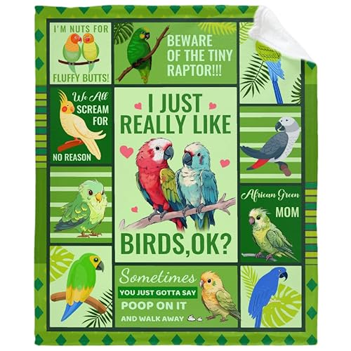 Parrot Cockatiel Collage Blanket - Lightweight Warm Plush Throw for Teens - Variation of THIS listing