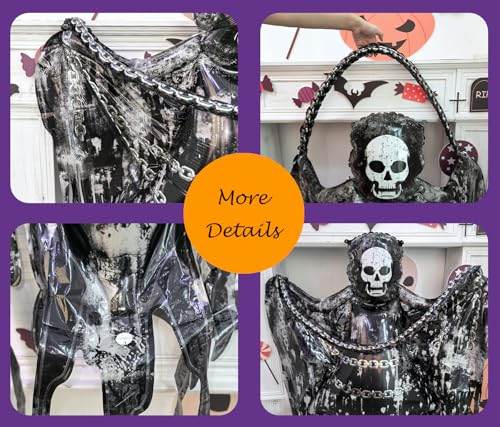 Halloween Hanging Skeleton Balloon - Grim Reaper Variant, 55 Inch, Indoor Outdoor Decor
