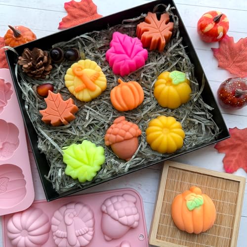 Pumpkin Mold - 6 Cavity Fall Silicone Mold for Halloween Thanksgiving Decor