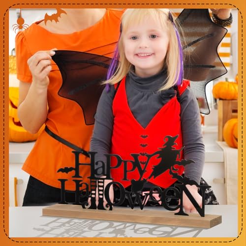 Happy Halloween Metal Sign - Rustic Indoor Halloween Table Decor