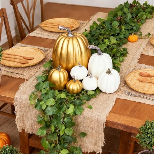 Mini Artificial Pumpkin for Halloween & Thanksgiving Decor - White-1