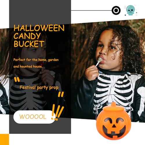 Halloween Pumpkin Candy Bucket with Handle - Trick or Treat Lantern for Party Decor