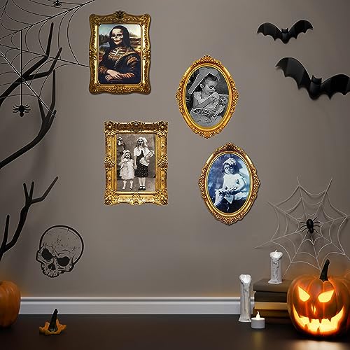 Halloween Decorations Indoor 12 Pieces 3D Face-Changing Portraits Haunted Scary Wall Art