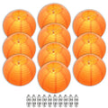 Orange Chinese Paper Lanterns with LED Lights - 12 Inch, 10 Pack - Indoor/Outdoor Decor