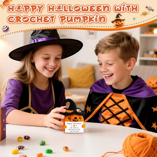 Happy Halloween Handmade Crochet Pumpkin Basket - Spooky Fall Gift & Decor