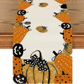 Halloween Jack-O-Lantern Pumpkin Table Runner - Holiday Kitchen Decor 13x72 Inch