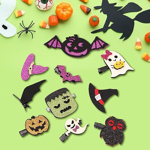 Halloween Hair Clips Set - Ghost Pumpkin Bat Witch Hat 20 Pack - Variation A