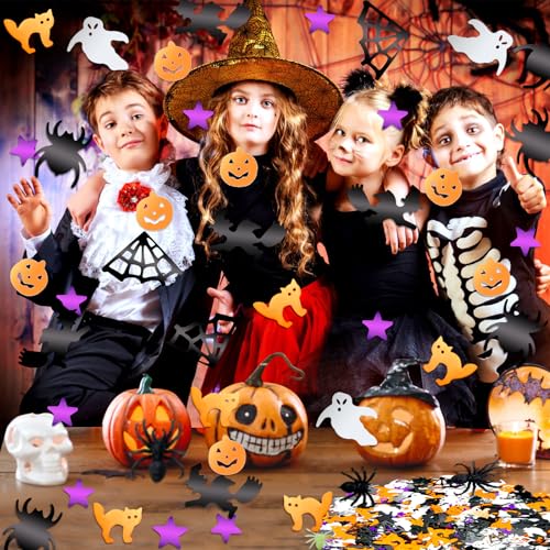 Halloween Confetti Set - Bat, Spider, Cat, Pumpkin, Star, Witch Designs