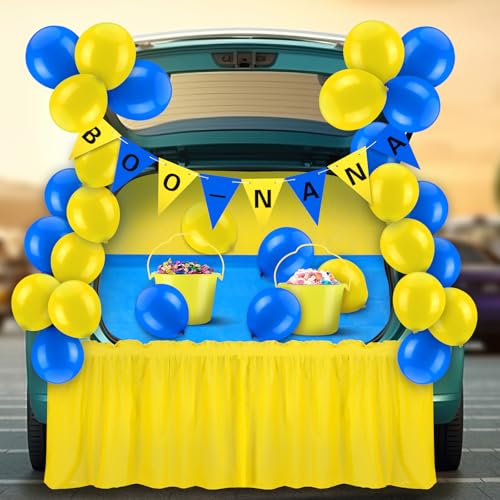 Halloween Car Decorations Kit for Trunk or Treat - 56 Pieces, Blue and Yellow Theme