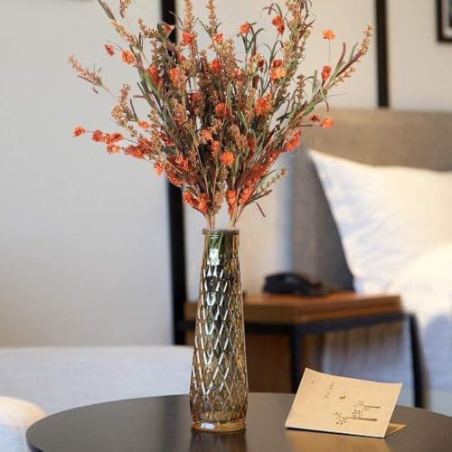 Burnt Orange Fall Flowers Artificial Stems 26in Bouquet for Home Decor