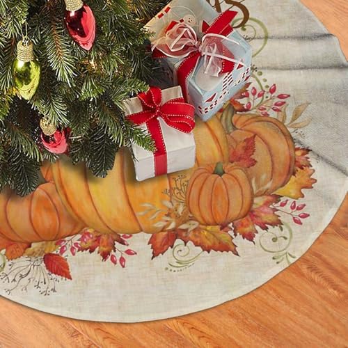 48-Inch Fall Blessings Christmas Tree Skirt Rustic Farmhouse Holiday Decor