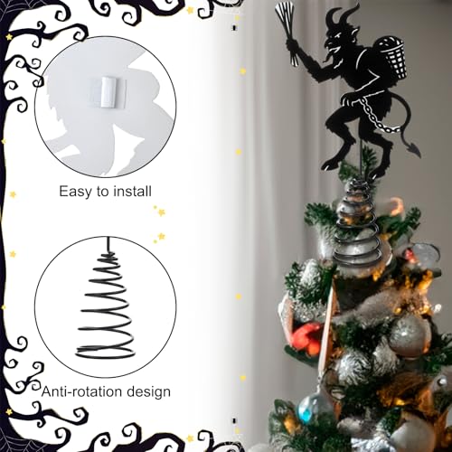 Gothic Krampus Christmas Tree Topper - 7.9 x 6 Inches Halloween Ornament