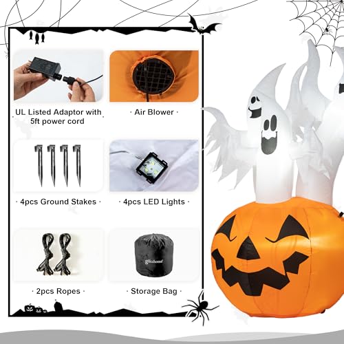 Halloween Inflatable Decoration 6ft Ghosts with Jack-O-Lanterns & Scream - Variation of THIS listing