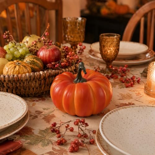 Artificial Pumpkin Decoration - Realistic Resin Fall Halloween Ornament 13.5x17.2cm